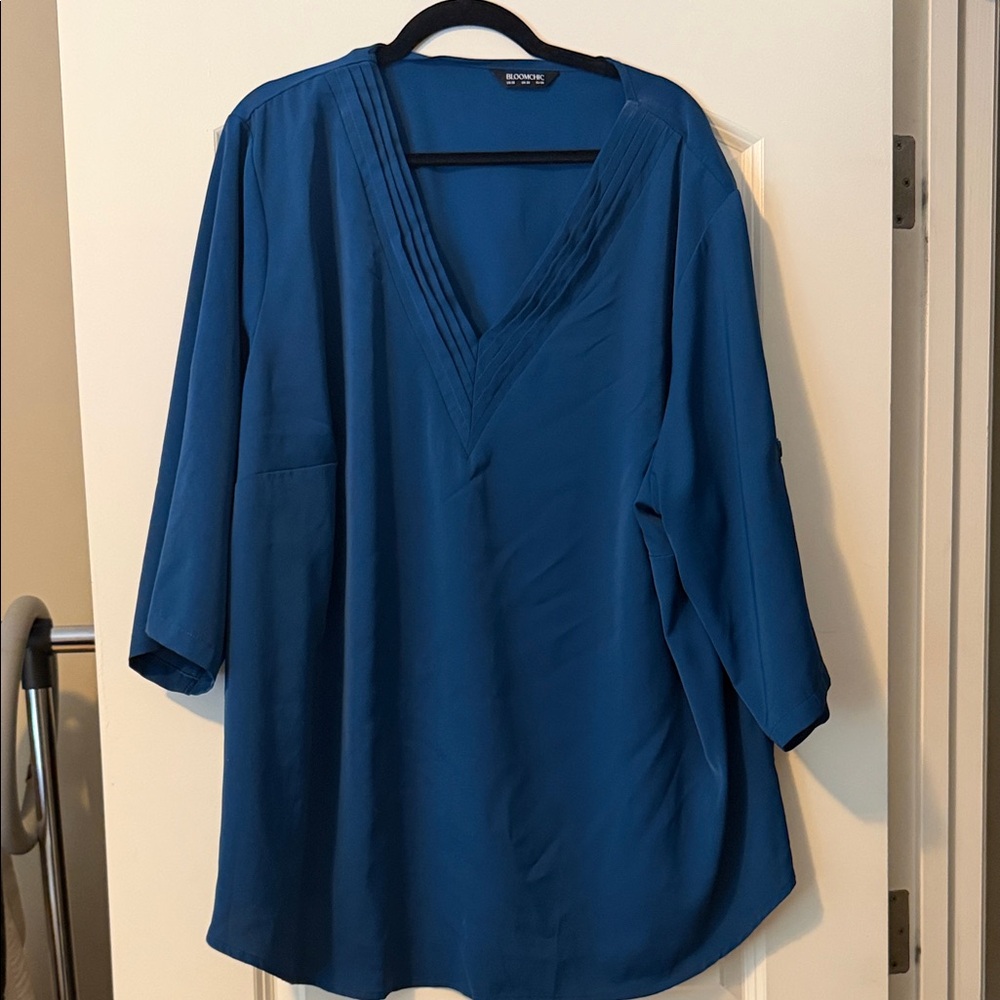 BloomChic Deep Blue V-Neck Tunic